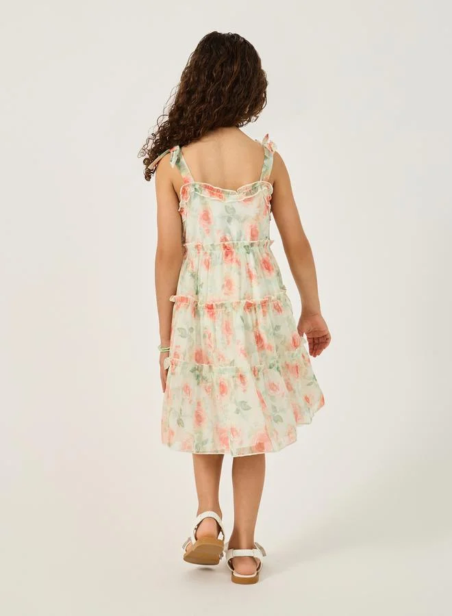 Styli Floral Tiered Dress