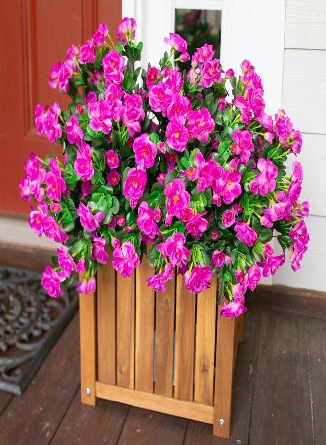 Ivydale Hoppwodd Artificial Fake Outdoor Flowers Plants, Faux Silk Purple Camellia Bundles UV Resistant No Fade Realistic for Planter Pot, Outside Porch Patio Balcony Garden Yard Home Decoration,3pcs - Image 2