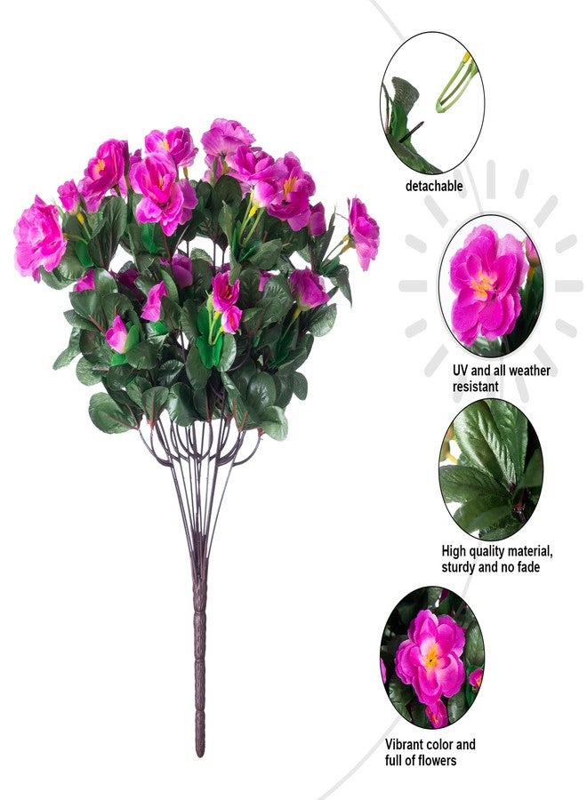 Ivydale Hoppwodd Artificial Fake Outdoor Flowers Plants, Faux Silk Purple Camellia Bundles UV Resistant No Fade Realistic for Planter Pot, Outside Porch Patio Balcony Garden Yard Home Decoration,3pcs - Image 4