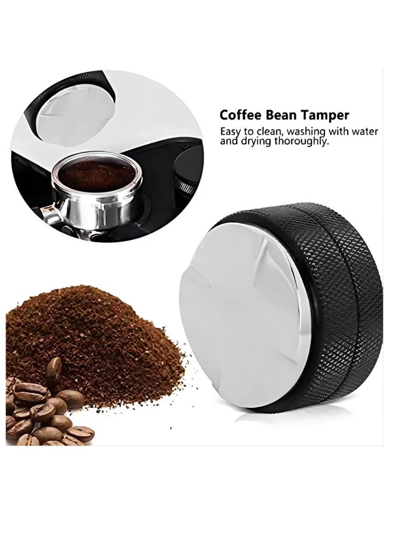 NIBEMINENT Stainless Steel Coffee Dispenser Powder Tamper Leveler Tool Black Grinder Press powder hammer Adjustable Double-Head Rugged and Durable for Any Place(Black Diameter 51mm) - Image 4