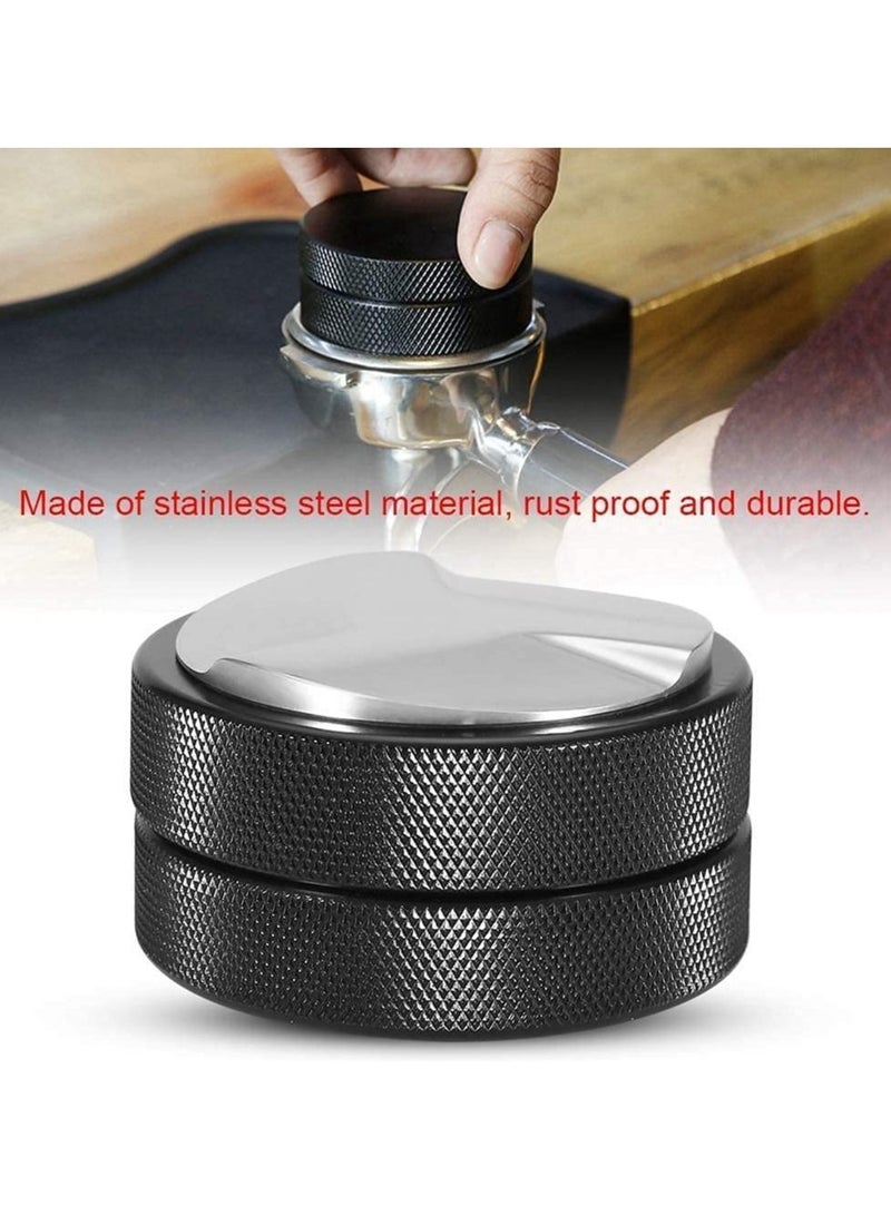 NIBEMINENT Stainless Steel Coffee Dispenser Powder Tamper Leveler Tool Black Grinder Press powder hammer Adjustable Double-Head Rugged and Durable for Any Place(Black Diameter 51mm) - Image 3