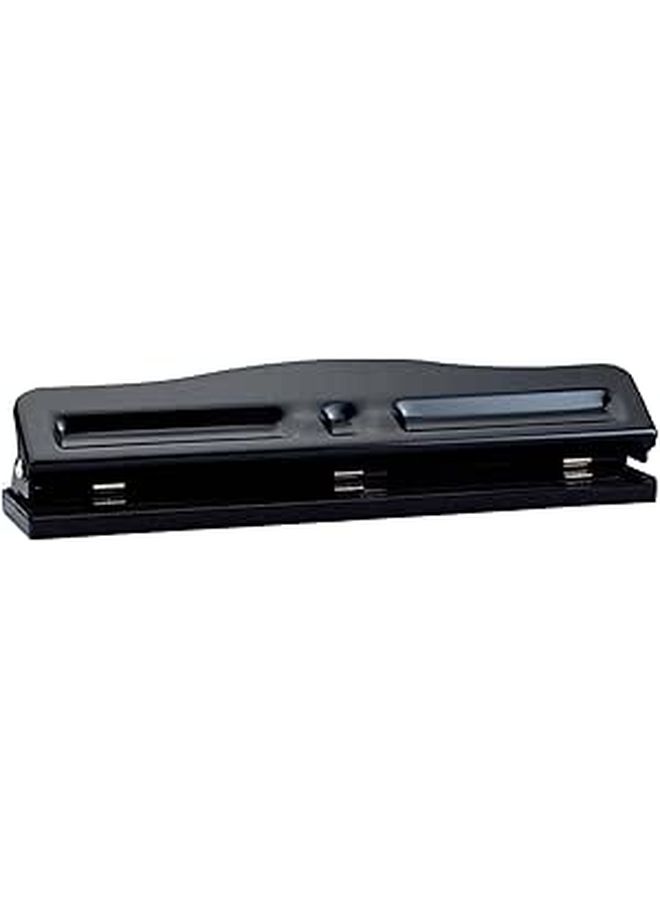 Manual 3 Hole Punch For A4 Paper Metal Adjustable 7mm Spacing Black Tool - Image 1