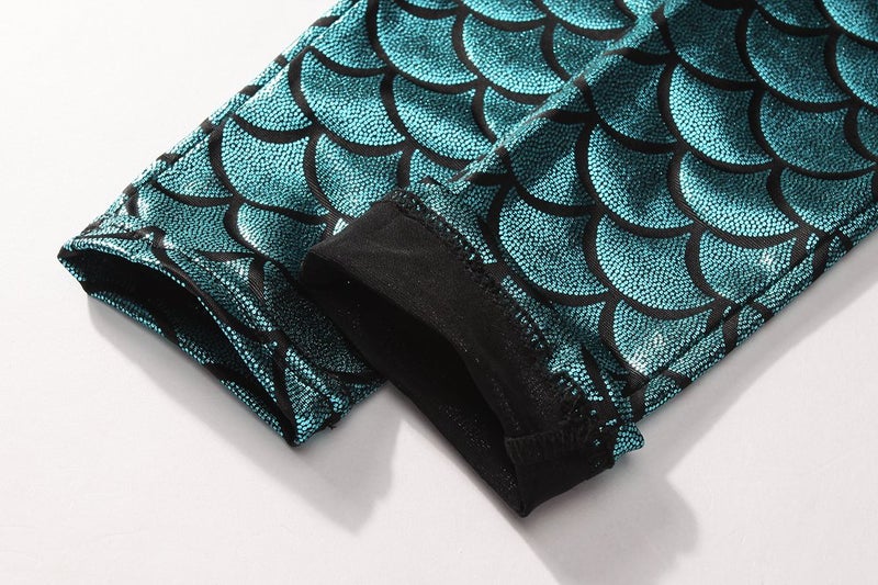 Frogwill Little Girls Mermaid Scale Leggings Fish Pants 3-11 Years (7/8Y, Cyan) - Image 5