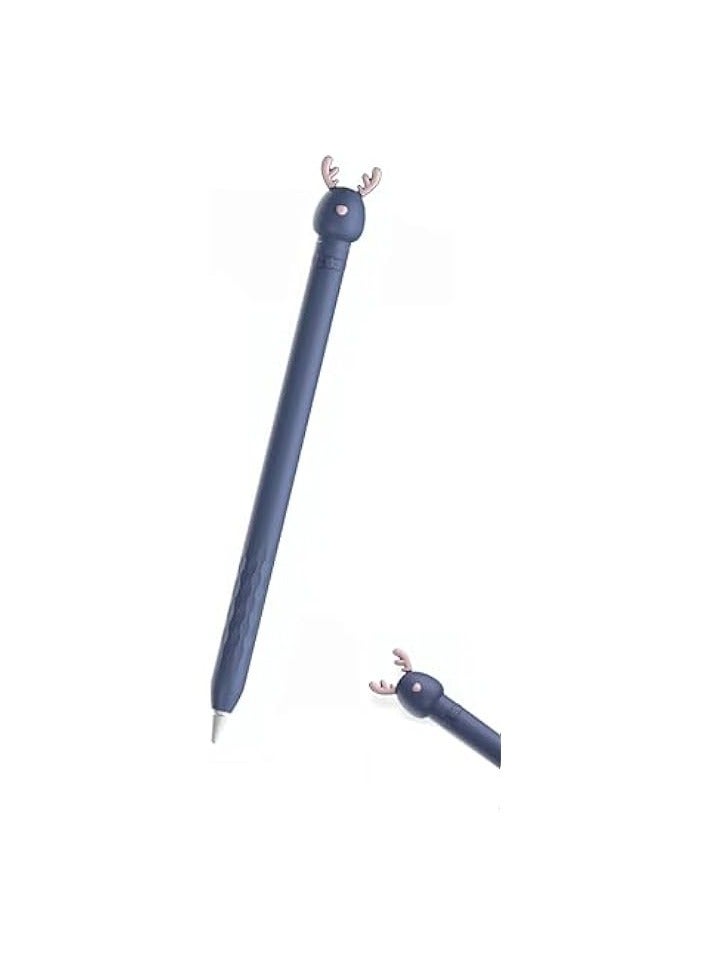 PROMASS Cute Blue Deer Silicone Case for Apple Pencil 1st Gen - Soft Protective Sleeve Accessory - Image 1