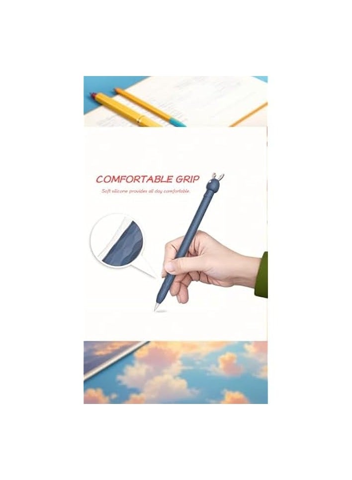 PROMASS Cute Blue Deer Silicone Case for Apple Pencil 1st Gen - Soft Protective Sleeve Accessory - Image 2