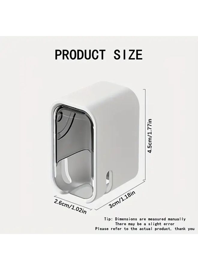 2pcs Transparent Brown No Drill Wall Mounted Toothbrush Holder U Shaped Bathroom Organizer - Image 3