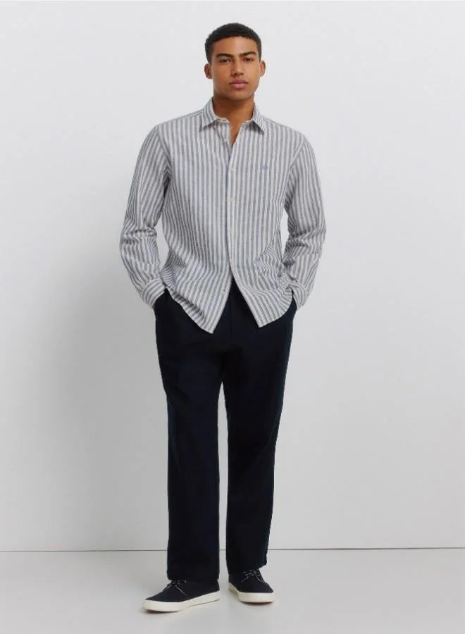 Springfield  Striped linen shirt for Men | Best Price UAE