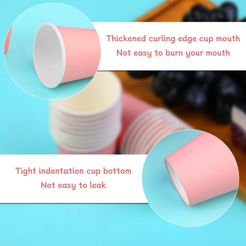Iuuidu 3 oz Mouthwash Cups  50 pack Pink Bath Paper Rinse Cups for Home  Office  Wedding  Travel - Image 3