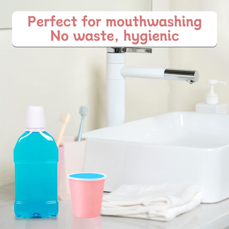 Iuuidu 3 oz Mouthwash Cups  50 pack Pink Bath Paper Rinse Cups for Home  Office  Wedding  Travel - Image 2