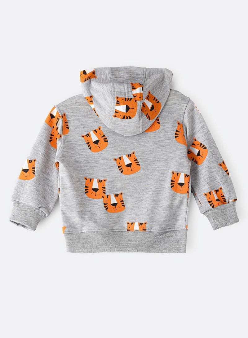 All over printed jacket with hood