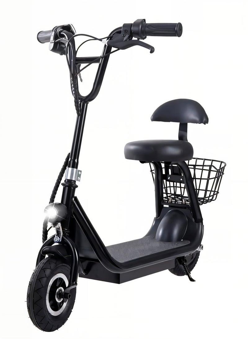 Kids Electric Scooter with Seat - Foldable Design, LCD Display, Front Basket & Adjustable Height - 3 Speed Modes, Parent Remote, Ages 4-8, Blue/Black - Image 1