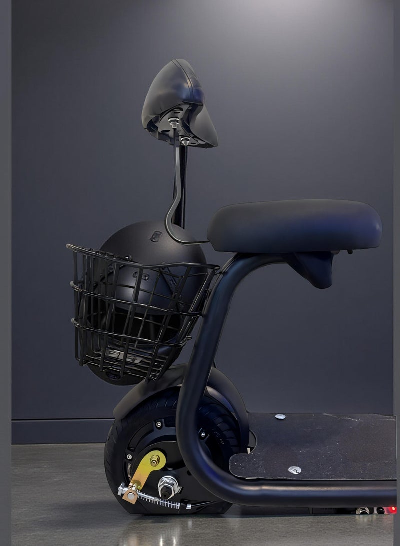 Kids Electric Scooter with Seat - Foldable Design, LCD Display, Front Basket & Adjustable Height - 3 Speed Modes, Parent Remote, Ages 4-8, Blue/Black - Image 4