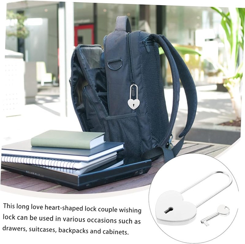 White Heart Lock Storage Box Padlock for Valuables Couples Tourist Attractions - Image 5
