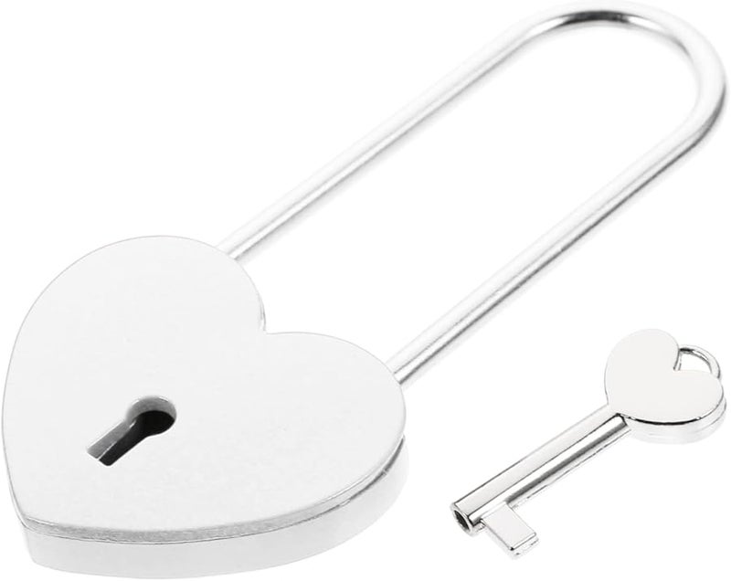 White Heart Lock Storage Box Padlock for Valuables Couples Tourist Attractions - Image 1