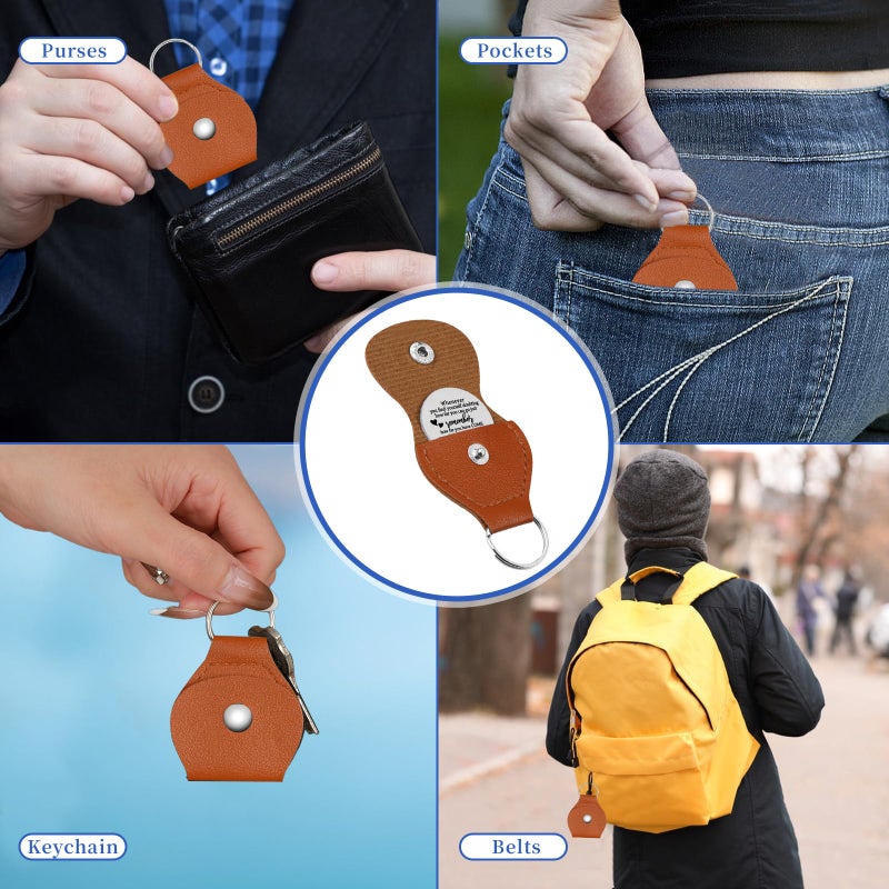 Chambom Pocket Hug Token - Long Distance Relationship Keepsake Inspirational Gifts Graduation Gifts Father's Day Mothers Day Friends Christmas Gift for Mom with Keychain Stainless Steel Double Sided - Image 5