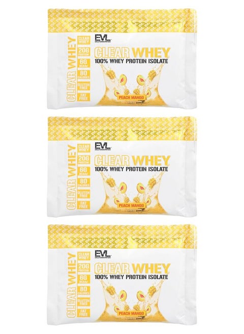 Clear Whey 100% Whey Protein Isolate Peach Mango 3 Count 0.9 oz (25.5 g) Each