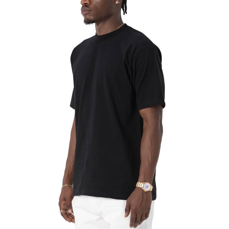 Pro Club Men's Heavyweight Cotton Short Sleeve Crew Neck T-Shirt, Black, 7X-Large - Image 3