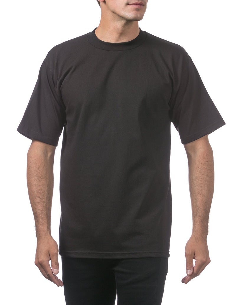 Pro Club Men's Heavyweight Cotton Short Sleeve Crew Neck T-Shirt, Black, 7X-Large - Image 5