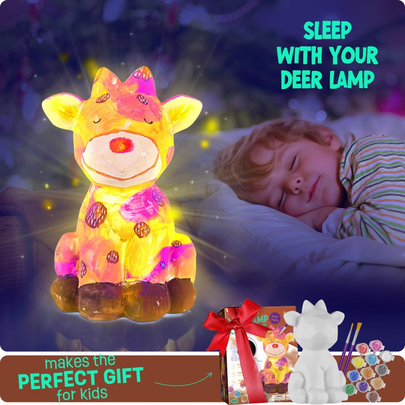 LAOESE Paint Your Own Deer Lamp Kit, Art Supplies Arts & Crafts Kit, Painting kit for Kids 6-12, Arts and Crafts for Kids Ages 8-12, Toys Girls Boy Birthday Gift Ages 3 4 5 6 7 8 9 10 11 12+ - Image 5