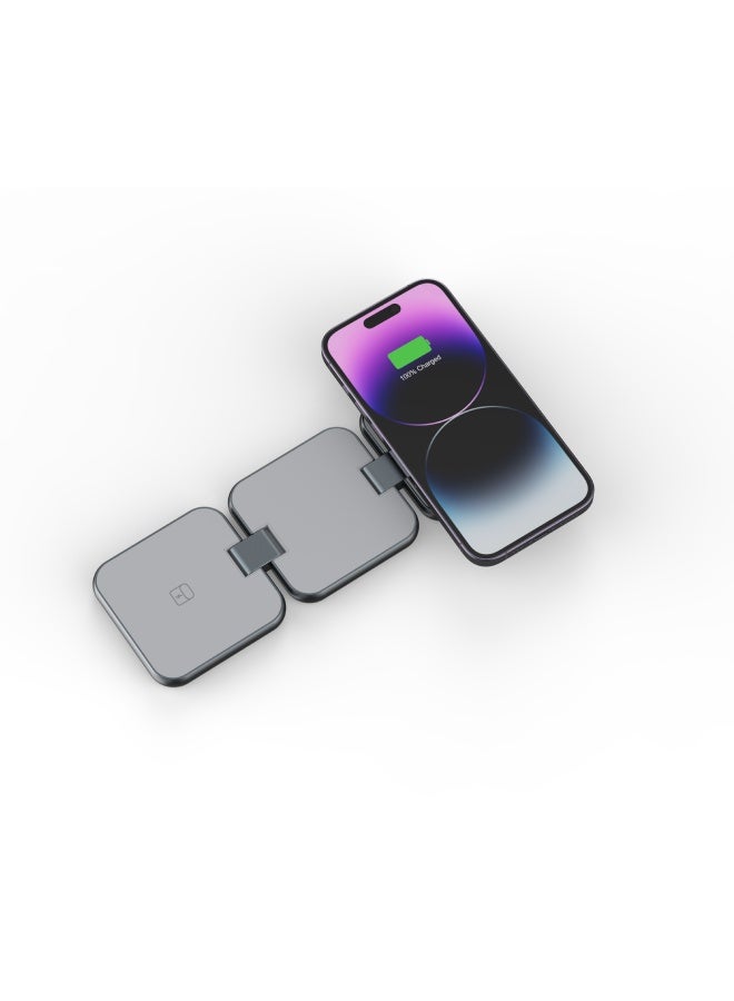 Nine 3-in-1 foldable Wireless Charger 15W -Gery - Image 3