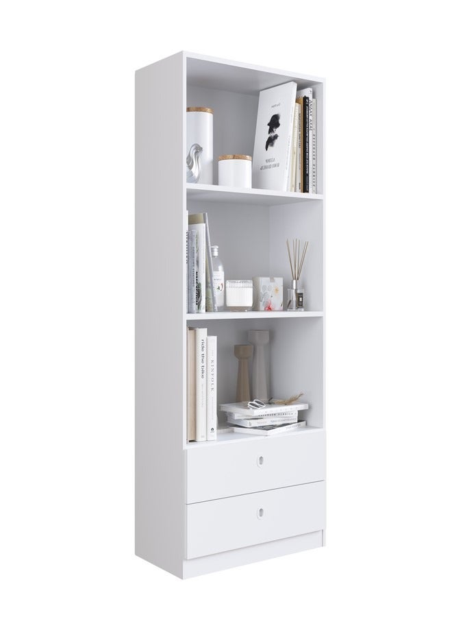 ارت ان  ارفف كتب وخزانة متعددة الاستعمالات مع ارداج لغرف المعيشة لون ابيض  145*37*9 - Image 3