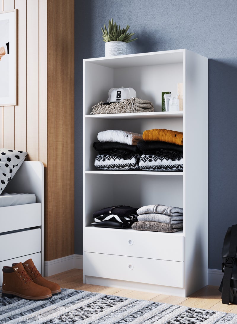 ارت ان  ارفف كتب وخزانة متعددة الاستعمالات مع ارداج لغرف المعيشة لون ابيض  145*37*9 - Image 1