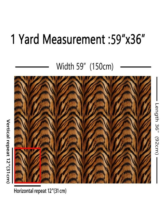 Feelyou Tiger Print Fabric by The Yard 1 Yard Kids Tiger Fur Texture Print Decorative Waterproof Outdoor Fabric Luxurious Wildlife Upholstery Fabric for Chairs Outdoor Fabric （No Real Fur） - Image 2