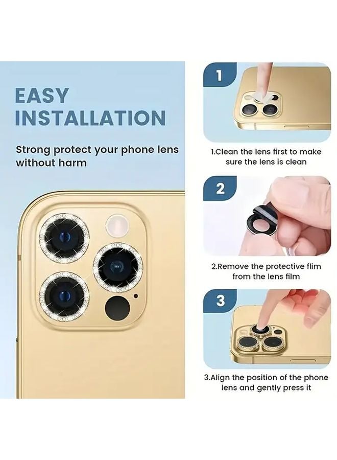 Pink Tempered Glass Glitter Lens Protector For iPhone 14 Pro 14 Pro Max - Image 4