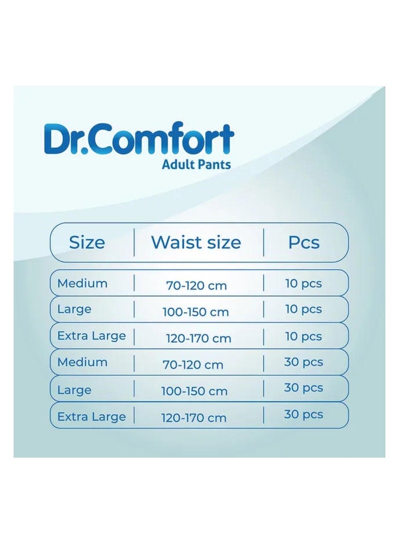 دكتور_كومفورت حفاضات الكبار المتوسطة 70-120 سم 10 قطع - Image 3