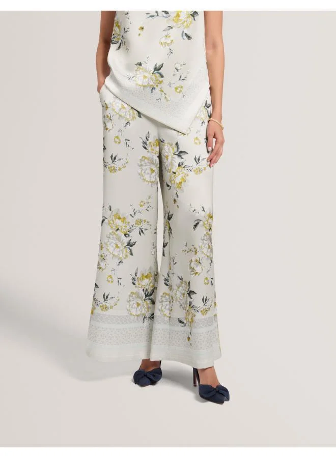 تيد بيكر Floral Printed Wide Leg Trouser