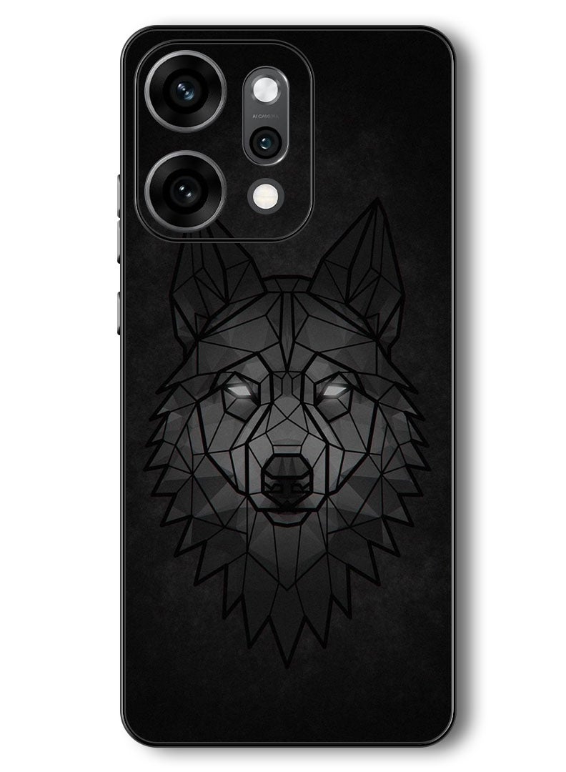 Theodor Case Compatible with Oppo Reno 14 Pro 6.83 Inch Protection Shockproof Bumper Cover Wolf Abstract - Image 1