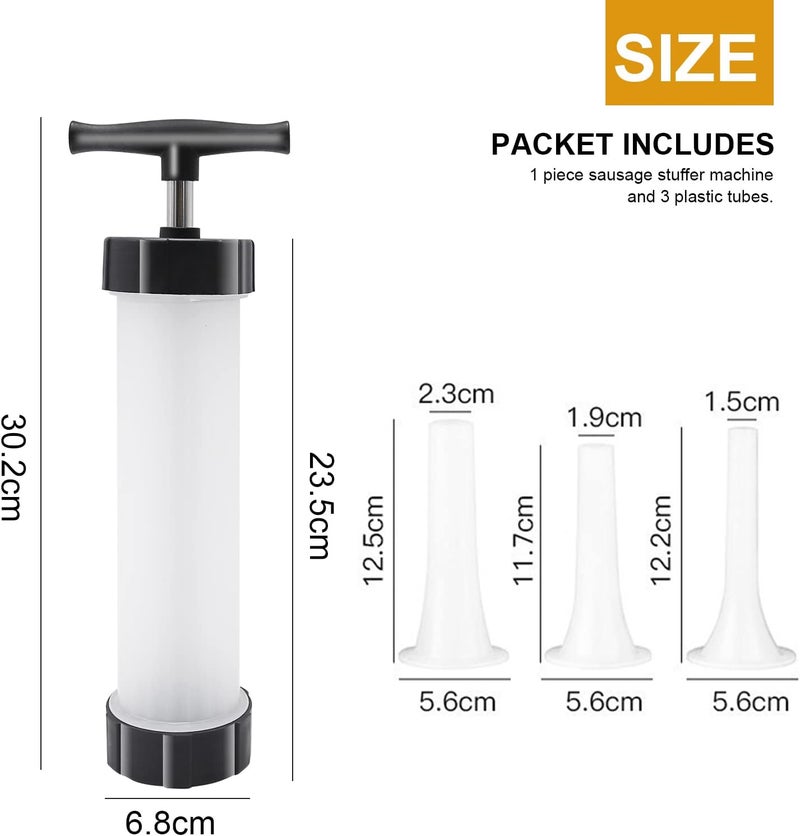woobles Homemade Sausage Maker Kitchen Sausage Stuffer Tool Manual Meat Filling Machine with 3 Stuffing Tubes… - Image 4
