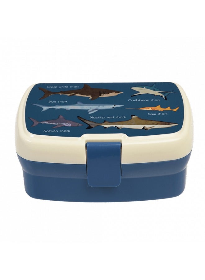 Rex London Sharks Lunch Box with Tray – Kids School Lunch Box with Ocean Print and Removable Tray – Easy to Pack and Clean - Image 4