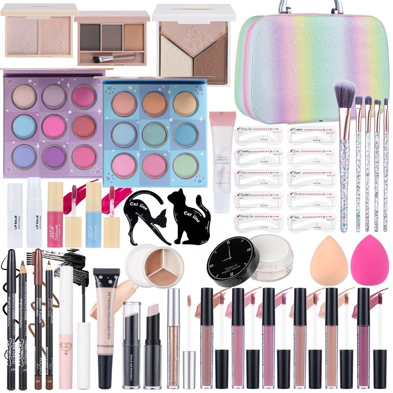 Moobirlet Makeup Kits For Girls Teens, Makeup Gift Set For Women with Eyeshadow Palettes, Brushes, Lip Gloss, Travel Make up Starter Kit For Beginners (C0912) - Image 1