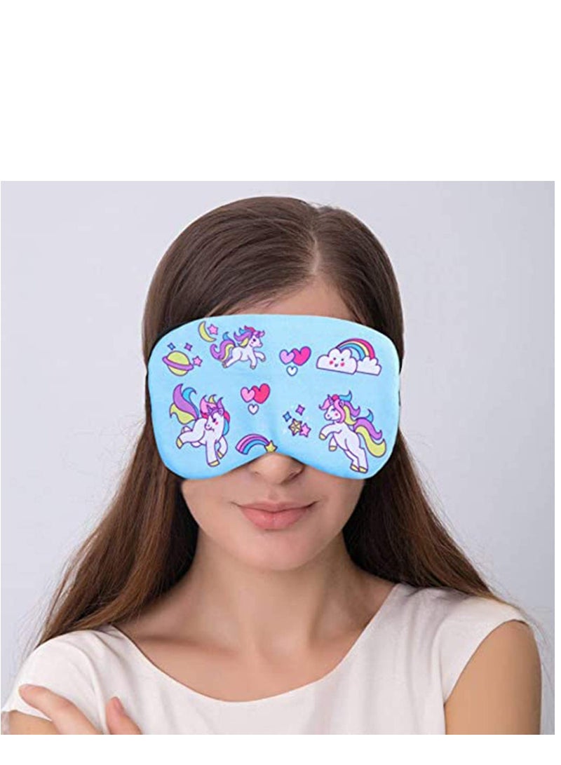 KASTWAVE Cute Sleep Blindfold, Ultra Soft Comfortable Blindfold, Skin Friendly Smooth and Silky Material Blackout Blindfold with Adjustable Straps, Kids, Mens, Womens Printed Designs Unicorn  - Image 2