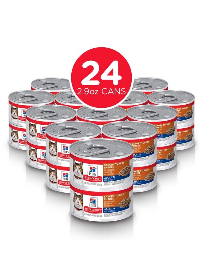 Hill's Science Diet Adult 7+, Senior Adult 7+ Premium Nutrition, Wet Cat Food, Turkey Minced, 2.9 oz Can, Case of 24 - Image 1