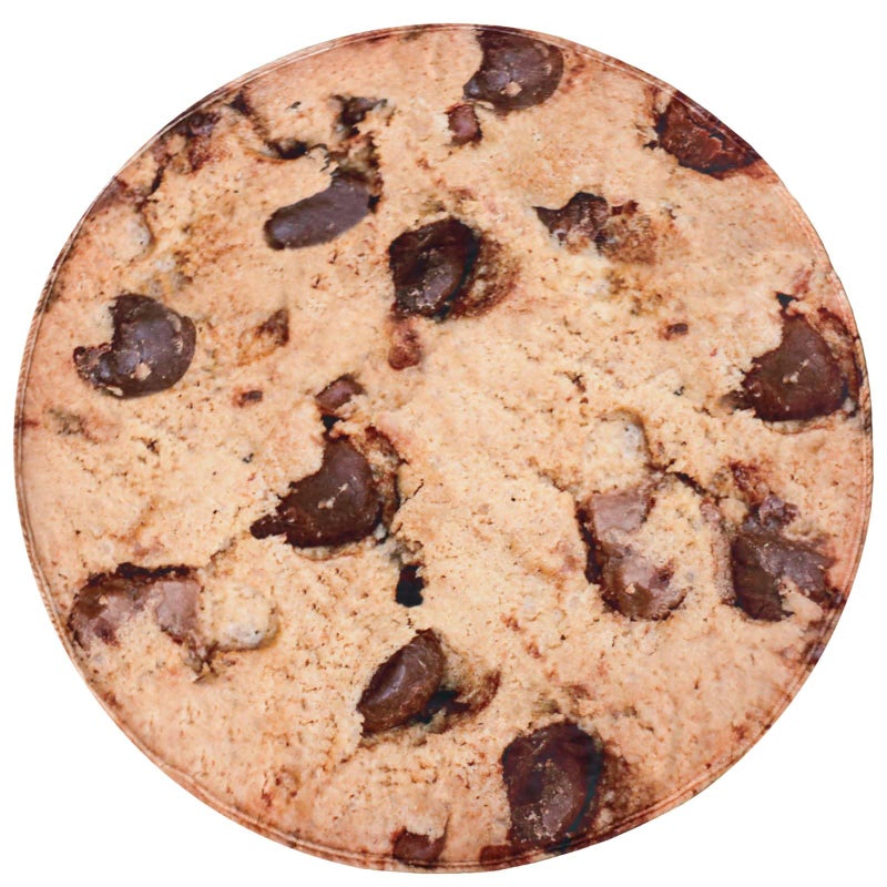 Vessia Giant Cookie Blanket Realistic Funny Food Blanket for Adults and Kids 300GSM Soft Chocolate Cookies Throw for Couch Sofa Bed Fun Round Home Decor for All Seasons 60 inches