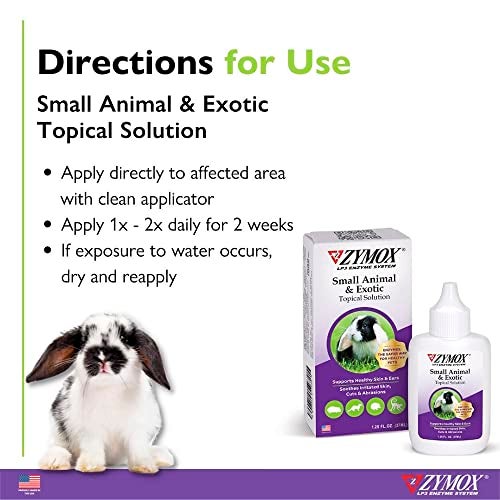 Zymox Small Animal & Exotic Topical Solution, 1.25 oz. – Supports Healthy Skin & Ears for Dog, Cat, Rabbit, Guinea Pig, Ferret, Hamster, Chinchilla, Monkey - Image 5
