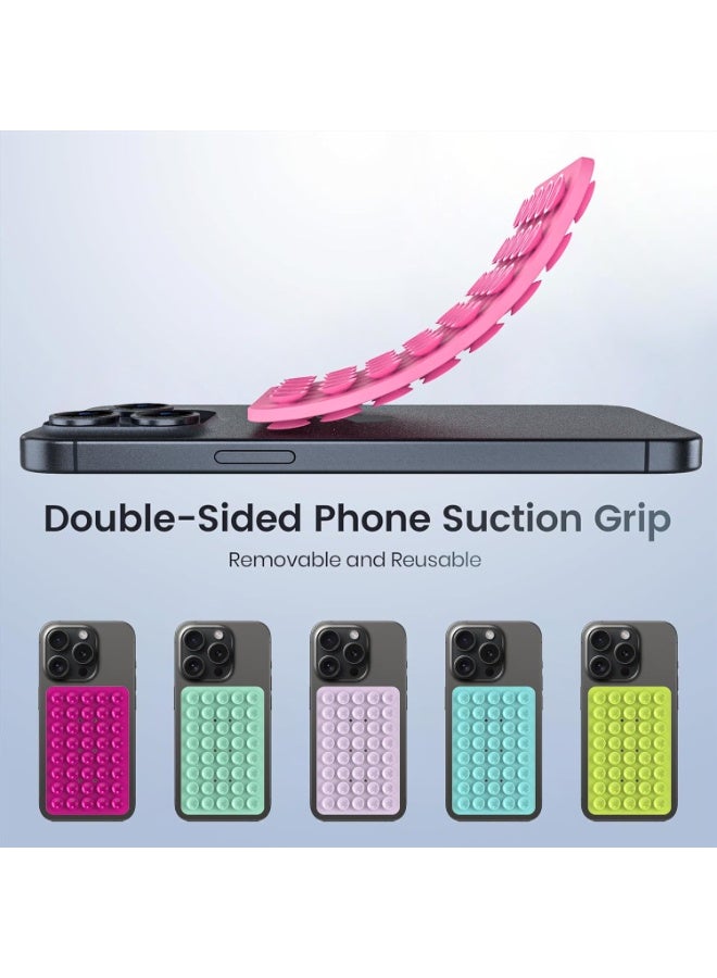 ACLIX 【2 Pack】Silicone Suction Phone Case,Double Sided Suction Cup, Silicone Suction Adhesive Phone Case Suitable for Selfies and Videos Mirror Shower Holder,Hands-Free Accessory for Bathroom,Home, Kitchen and More - Image 2