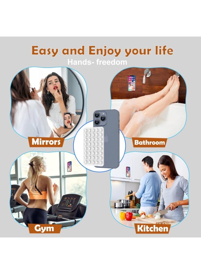 ACLIX 【2 Pack】Silicone Suction Phone Case,Double Sided Suction Cup, Silicone Suction Adhesive Phone Case Suitable for Selfies and Videos Mirror Shower Holder,Hands-Free Accessory for Bathroom,Home, Kitchen and More - Image 3