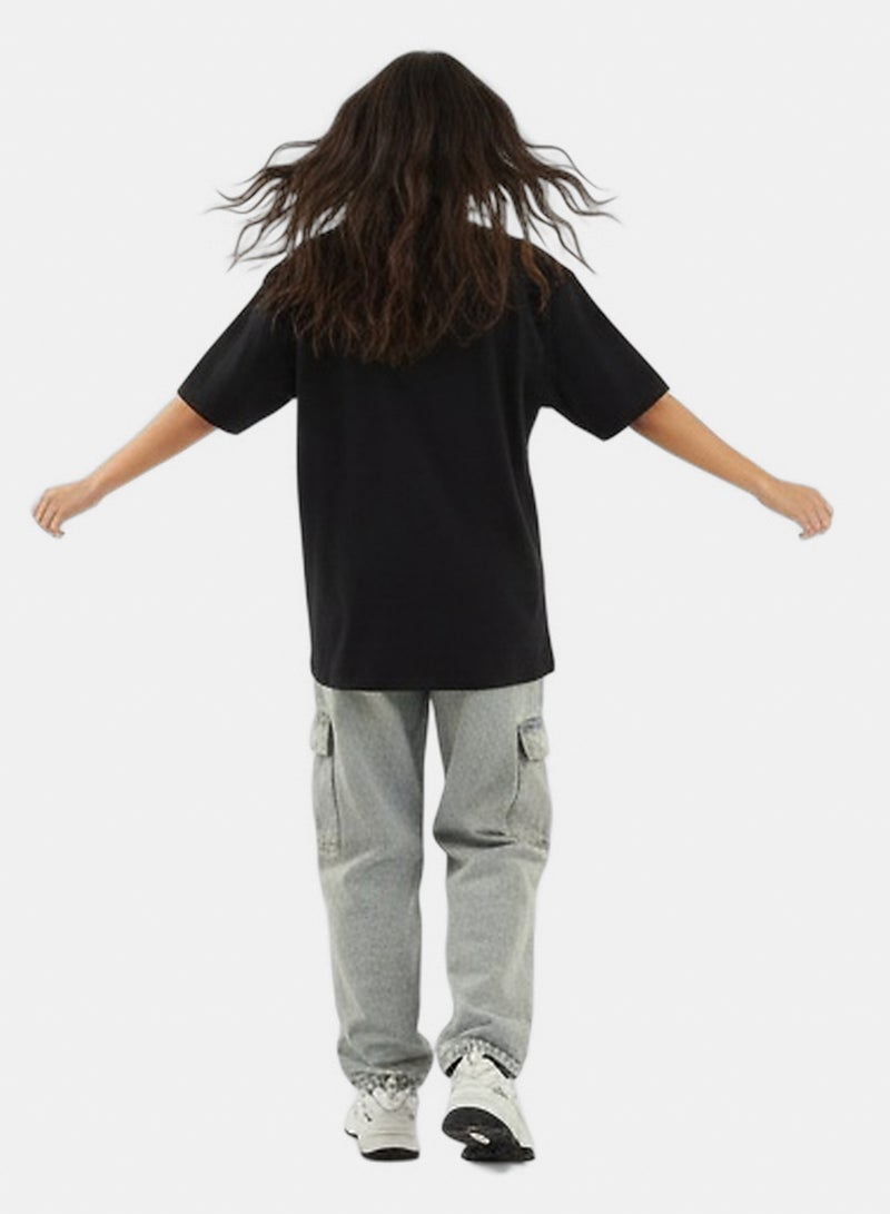 RAVIN Women Black 'Just Vibing' Oversized Graphic Tee - Image 4