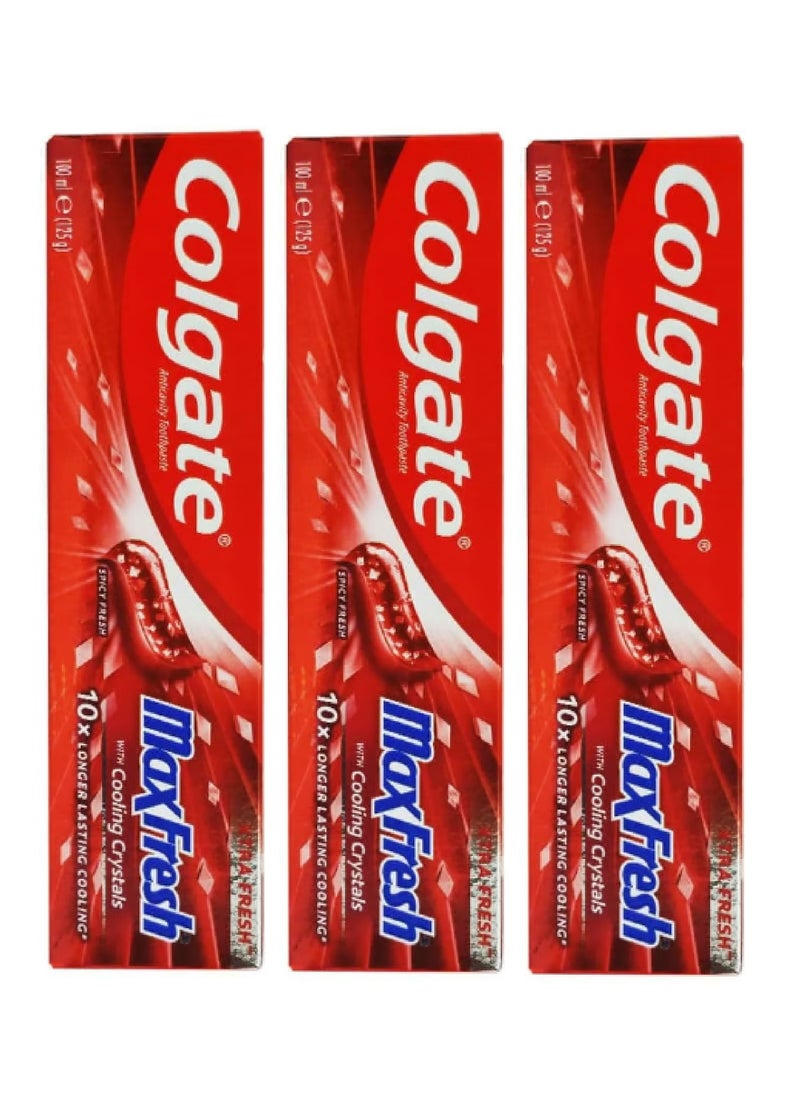 Colgate - Pack Of 3 Max Fresh Crystal Spicy Toothpaste 3X100ml - Image 1