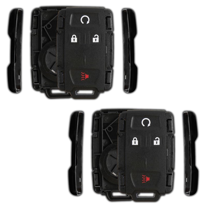KeylessOption 2x KeylessOption Key Fob Cover Case Replacement for 2014 2015 2016 2017 2018 2019 Chevrolet Chevy Silverado Suburban Tahoe GMC Sierra Yukon Remote Shell 4Button M3N32337100 No Programming Required