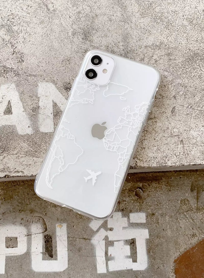 1pc Map Pattern Clear Case Compatible With iPhone  - Image 4