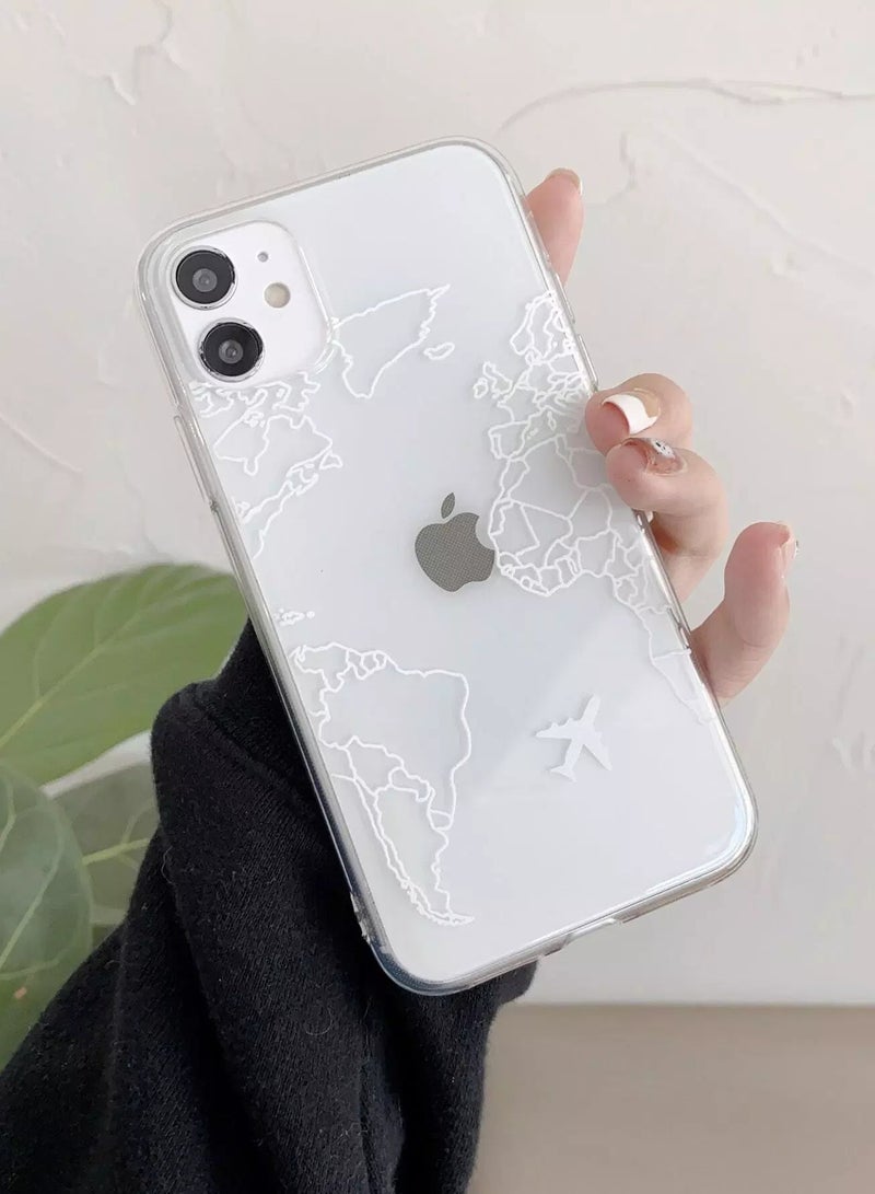 1pc Map Pattern Clear Case Compatible With iPhone  - Image 2