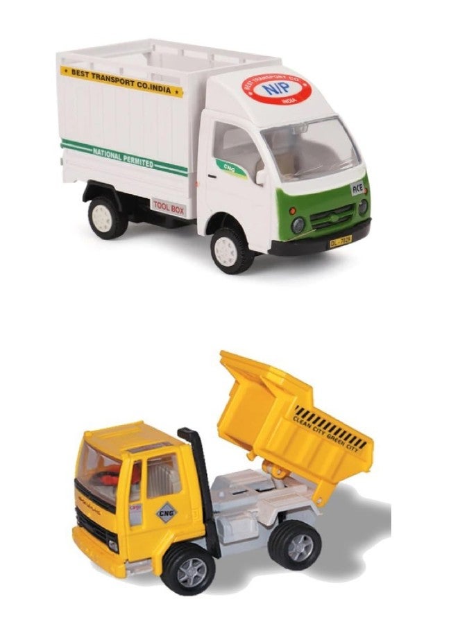 Sheel Combo of CNG Dumper Truck Toy & Ace CNG Cargo Pull Back Toy Color May Vary as per Availability - Multicolour - Image 1