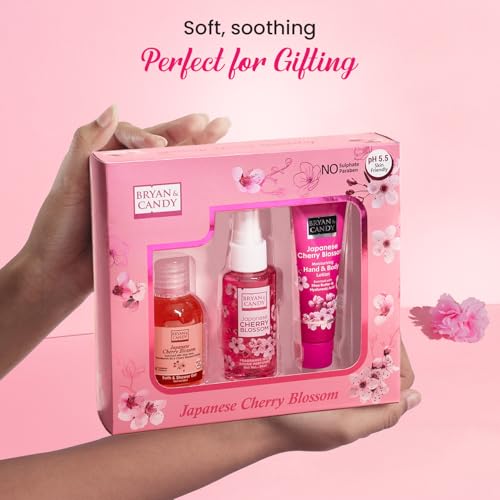 BRYAN  CANDY Bryan & Candy Cherry Blossom Bath Kit Gift Set For Mothers | Shower Gel, Fragrance Mist, Hand & Body Lotion | Vegan, pH 5.5, SLS & Paraben-Free | - Image 5