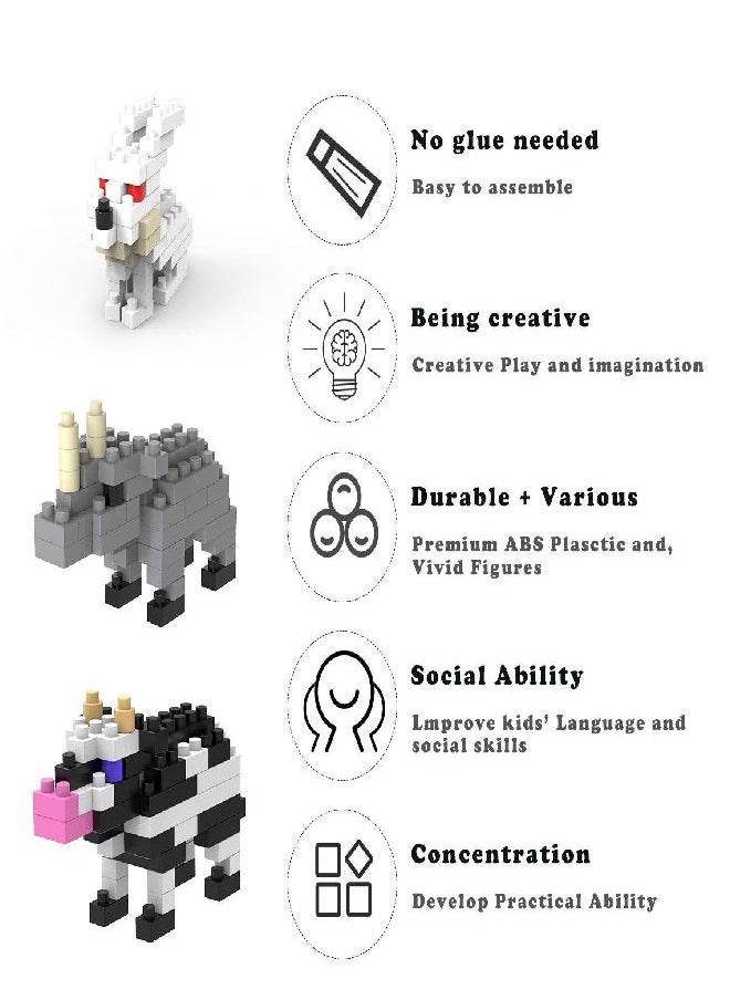 Jellydog Toy Jellydog Toy Mini Building Blocks Animals,Party Favors for Kids,12 in 1 Stem Toys Building Sets, Assorted Mini Animals Building Blocks Sets for Goodie Bags, Prize,Cake Topper  - Image 3