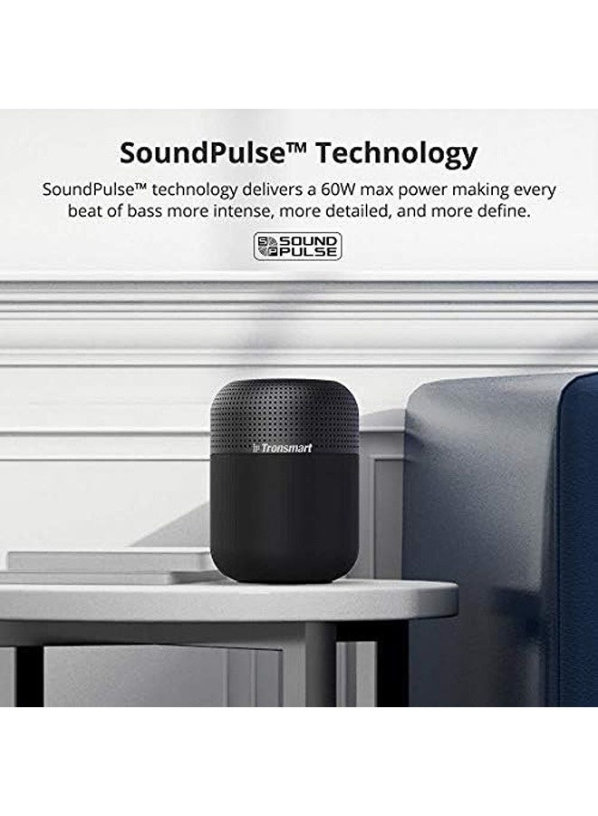ترونسمارت سماعة بلوتوث T6 Max | صوت محيطي 360° بقدرة 60 واط، تحتوي على 5 محركات صوت + مضخم صوت، و8 مشعات صوت جهير، تشغيل حتى 20 ساعة، مقاومة لرذاذ الماء بمعيار IPX5 - Image 2