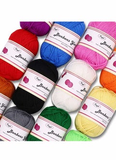 KASTWAVE 12X 50g Acrylic Knitting Yarn Skeins - Double Knitting Assorted Color Yarn Pack with Crochet Hook for Any Crochet and Knitting Mini Project DIY  - Image 2